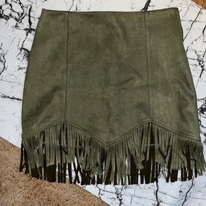 Jealous Tomato Fringe Suede Skirt